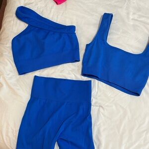 Amazon Women's Blue Activewear 3 Piece Set